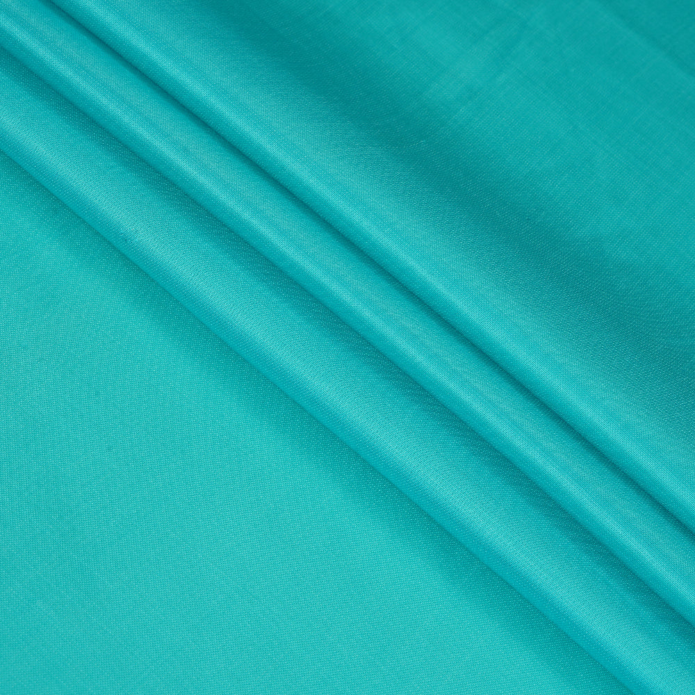 (Pre Cut 1.80 Mtr Piece) Turquoise Color Bemberge Modal Satin Fabric
