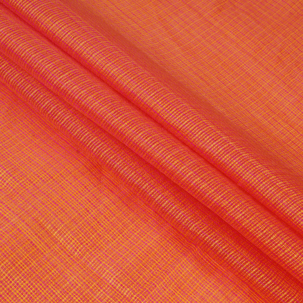 (Pre Cut 2.45 Mtr Piece) Multi Color Handwoven Kota Silk Fabric with Zari Border