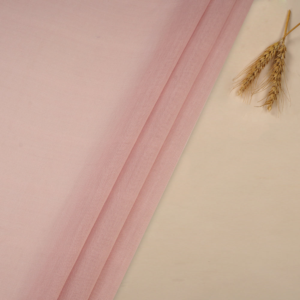 (Pre Cut 2.70 Mtr Piece) Light Pink Color Pure Tissue Chanderi Fabric