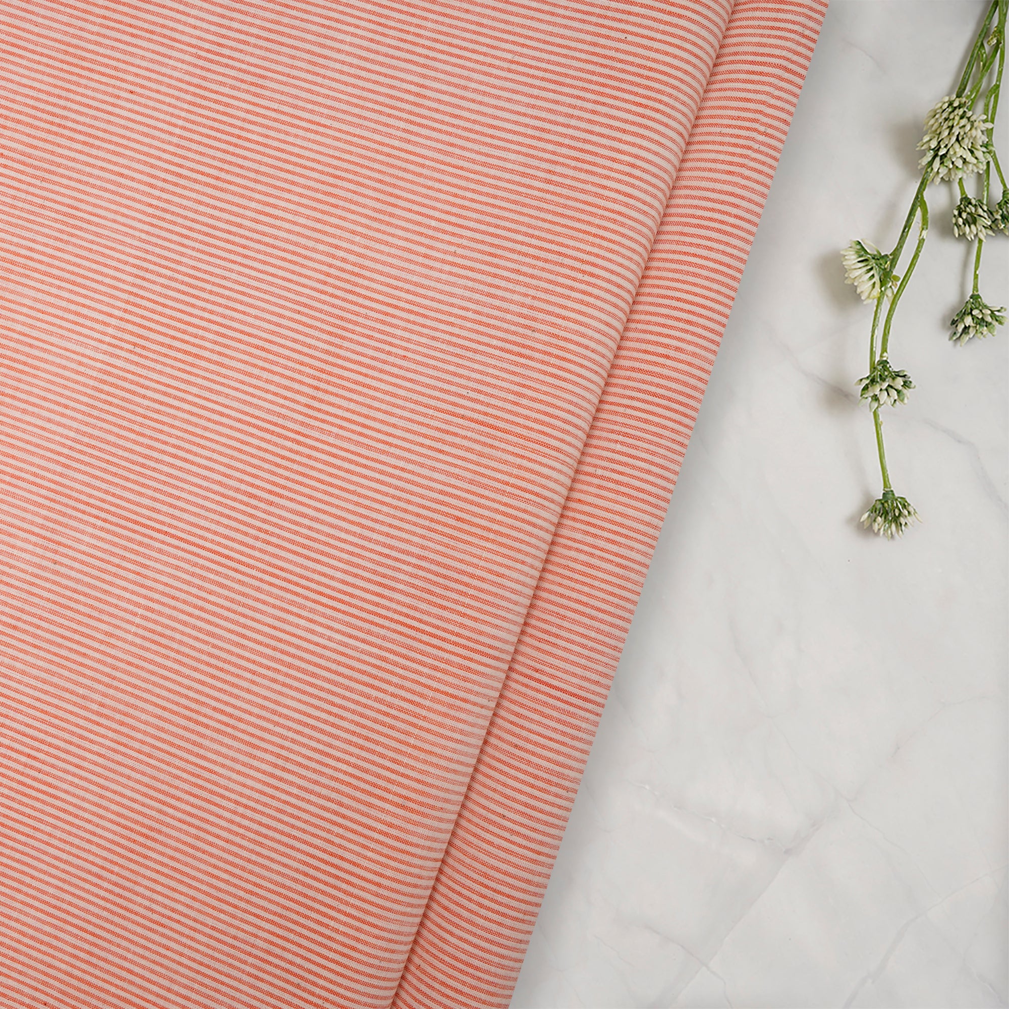 (Pre Cut 4.25 Mtr) Cream Mangalgiri Cotton Fabric