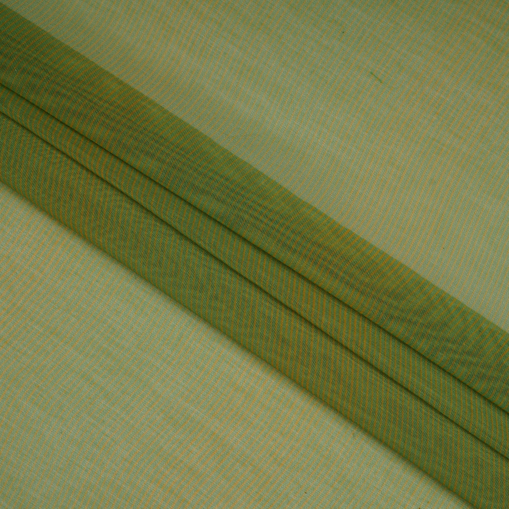 (Pre-Cut 2.90 Mtr) Green Color Digital Printed Pure Chanderi Fabric