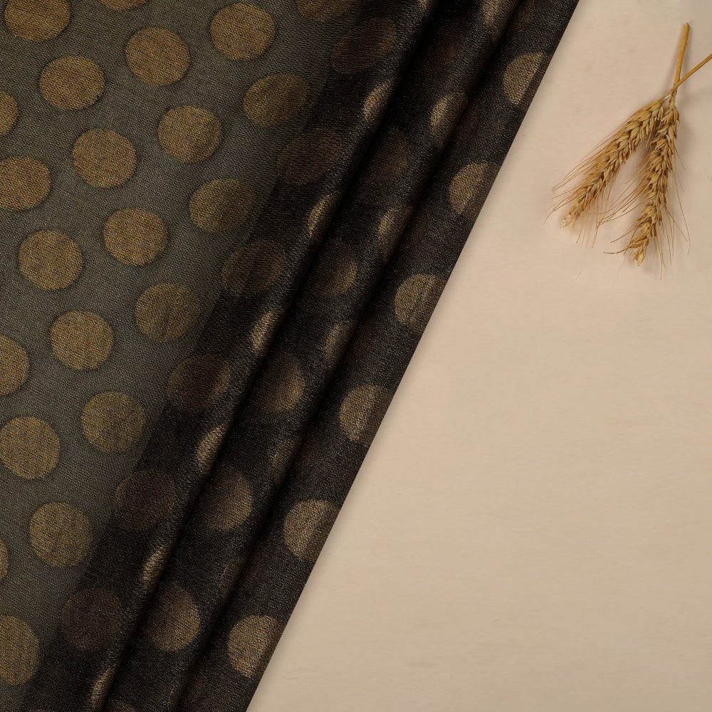 (Pre-Cut 3.55 Mtr ) Golden Color Crepe Brocade Fabric