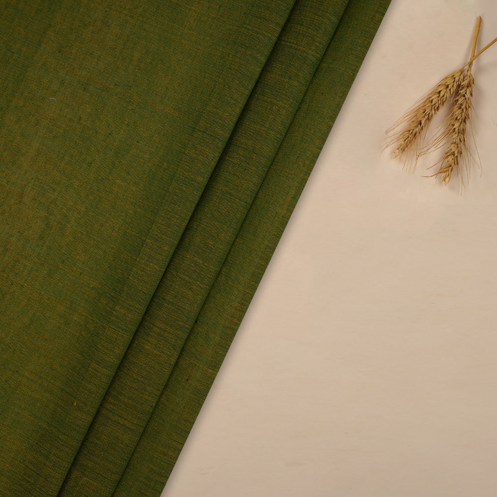 (Pre-Cut 0.95 Mtr ) Green-Yellow Color Mangalgiri Cotton Fabric