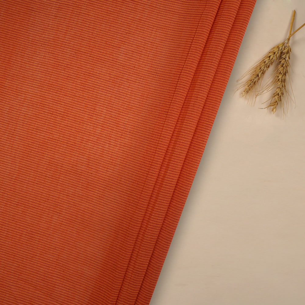 (Pre-Cut 3.60 Mtr ) Orange Color Mangalgiri Cotton Fabric