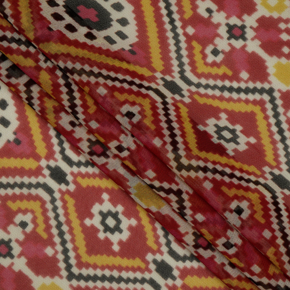 (Pre-Cut 3 Mtr ) Multi Color Digital Printed Viscose Fabric