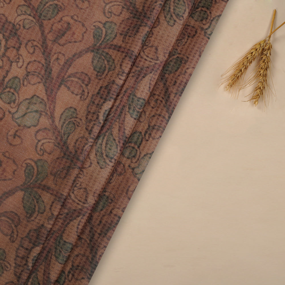 (Pre-Cut 3.90 Mtr ) Multi Color Digital Printed Pure Silk Fabric