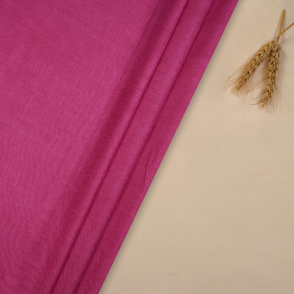 (Pre-Cut 4.20 Mtr ) Magenta Color Tussar Cotton Fabric