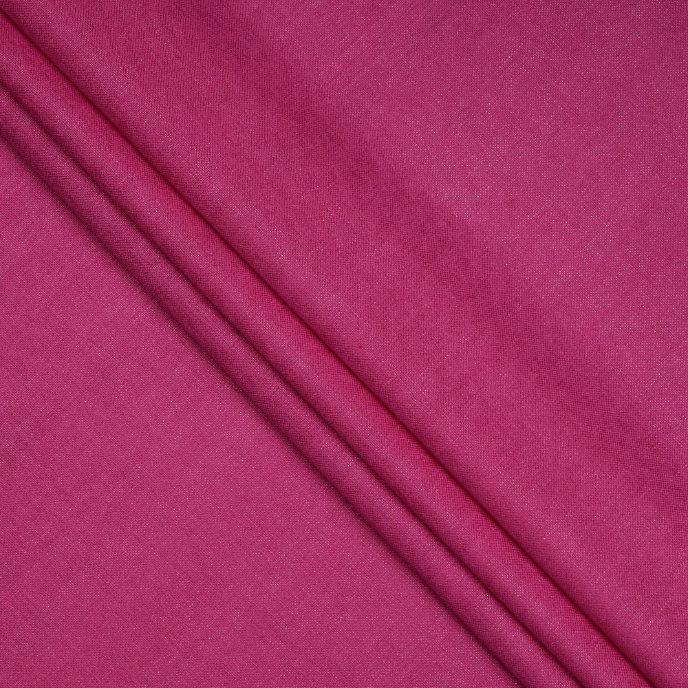 (Pre-Cut 4.20 Mtr ) Magenta Color Tussar Cotton Fabric