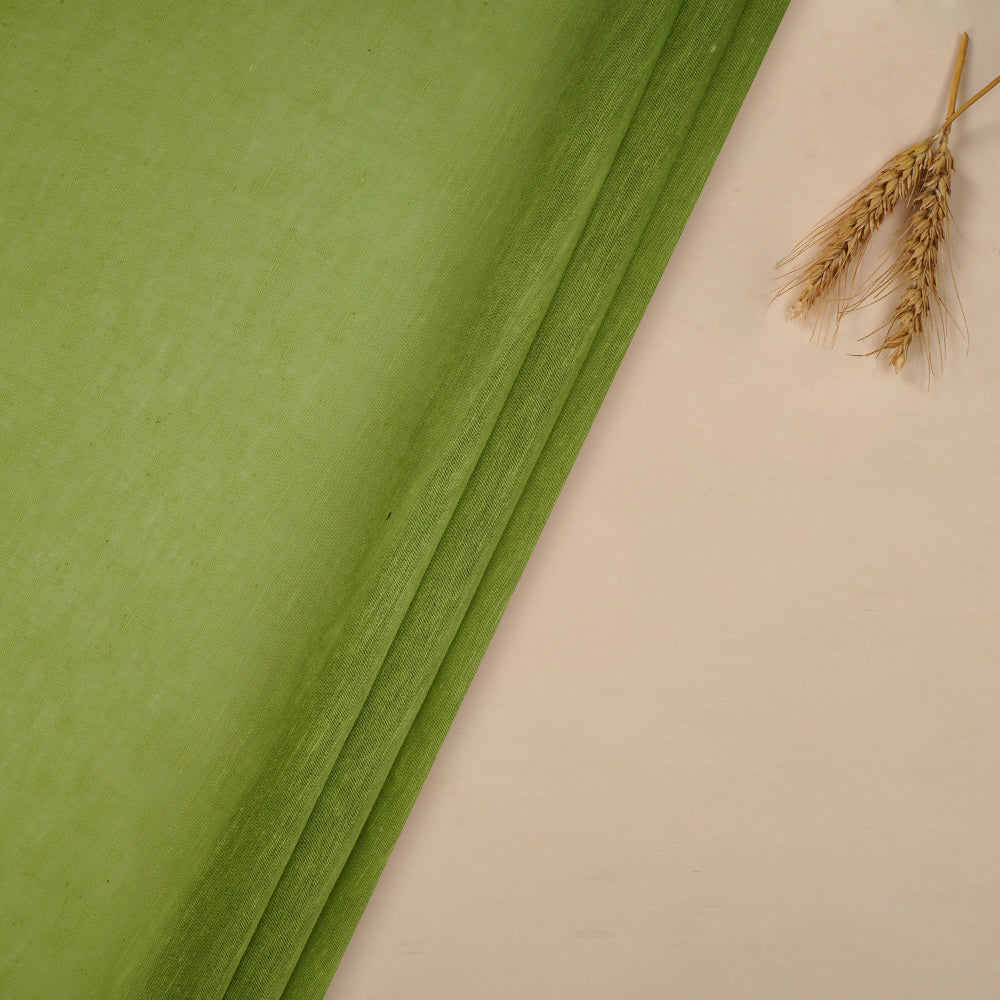 (Pre-Cut 4 Mtr ) Light Green Color Noile Silk Fabric