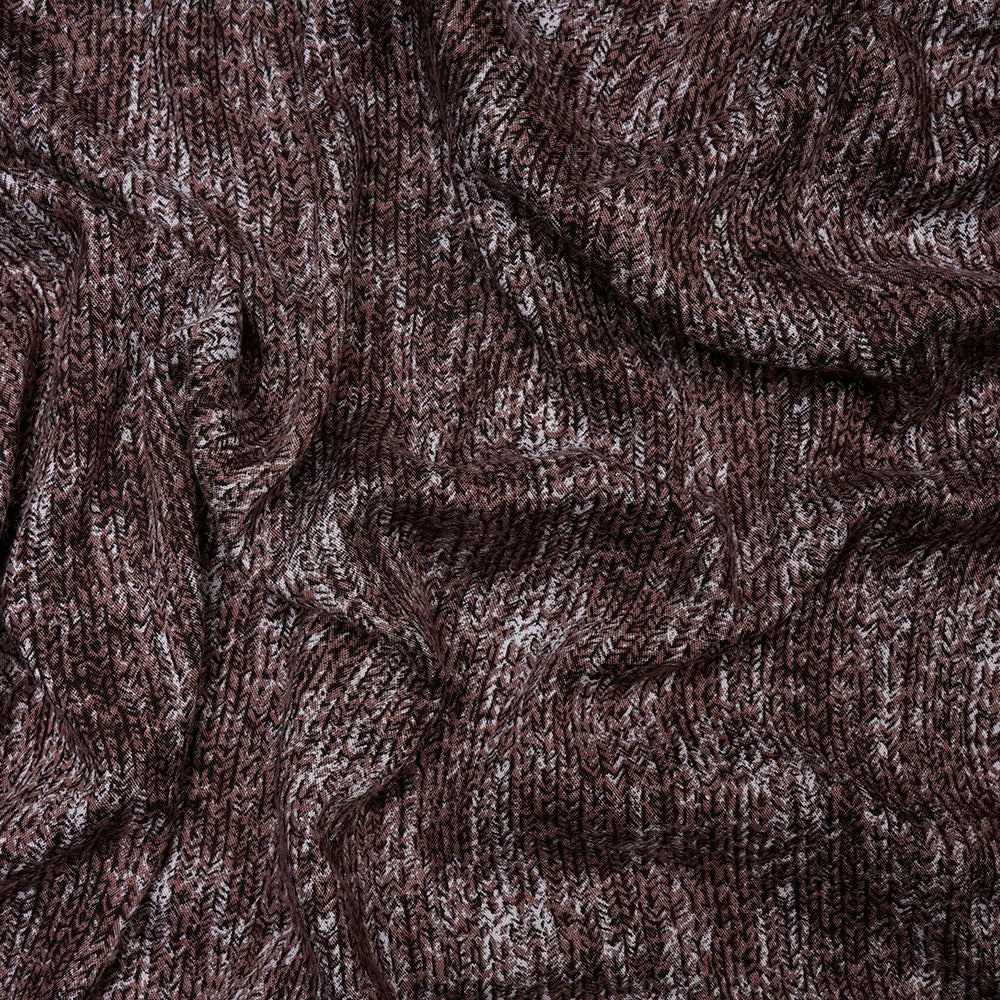 (Pre-Cut 2.35 Mtr) Brown Color Printed Rayon Fabric