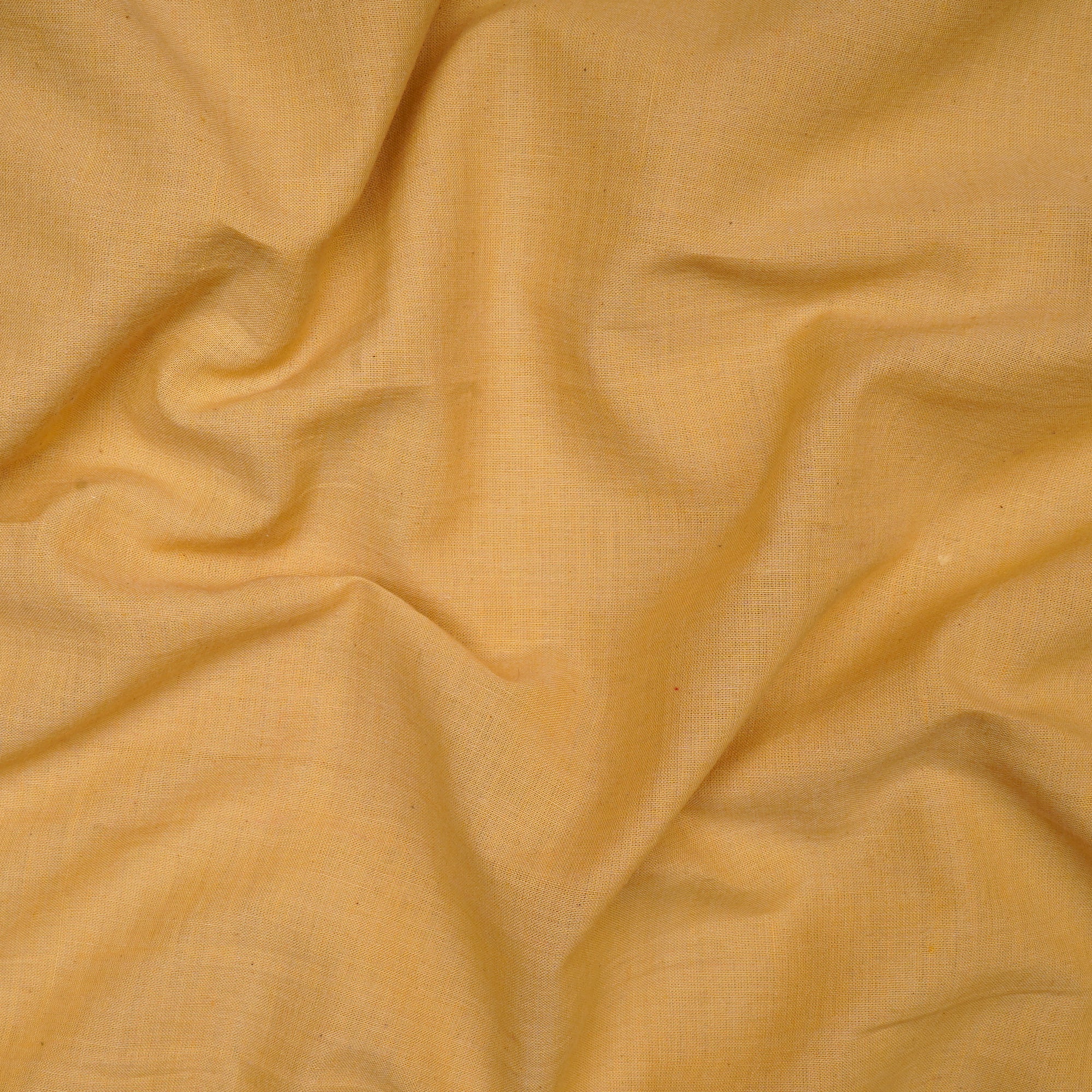 (Pre-Cut 1.50 Mtr) Yellow Color Muslin Cotton Fabric