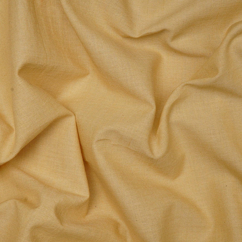 (Pre-Cut 2.10 Mtr) Yellow Color Muslin Cotton Fabric