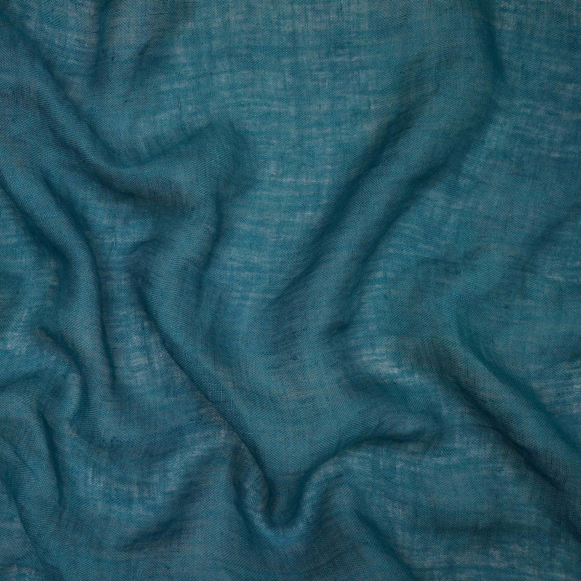 (Pre-Cut 1.00 Mtr) Blue Flax Cotton Fabric