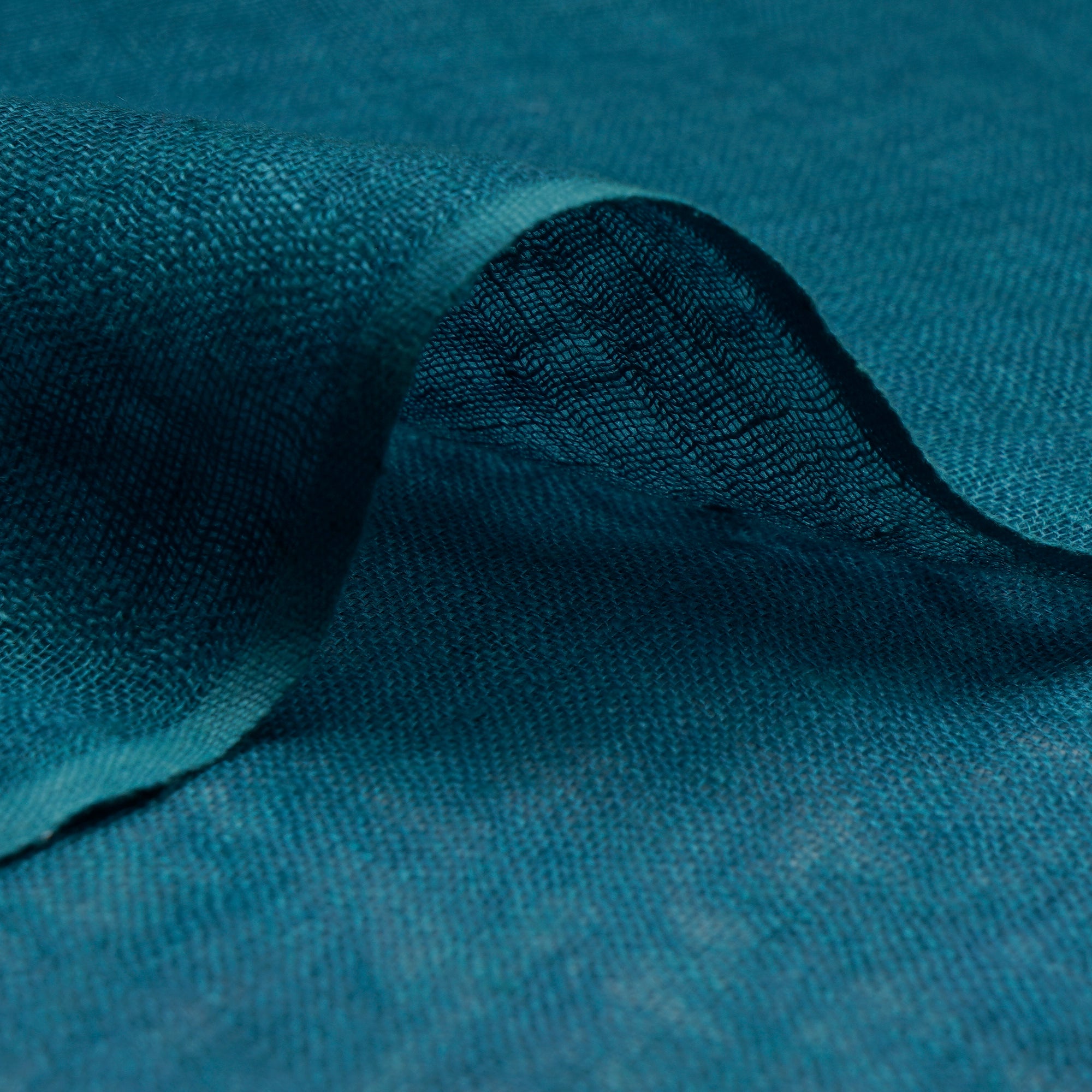 (Pre-Cut 1.00 Mtr) Blue Flax Cotton Fabric