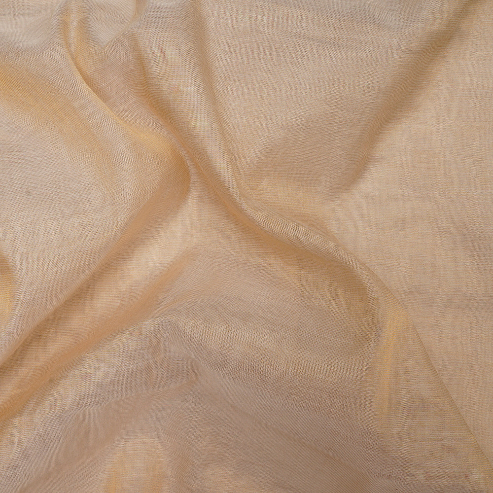 (Pre Cut 1.60 Mtr Piece) Beige Color Tissue Chanderi Fabric