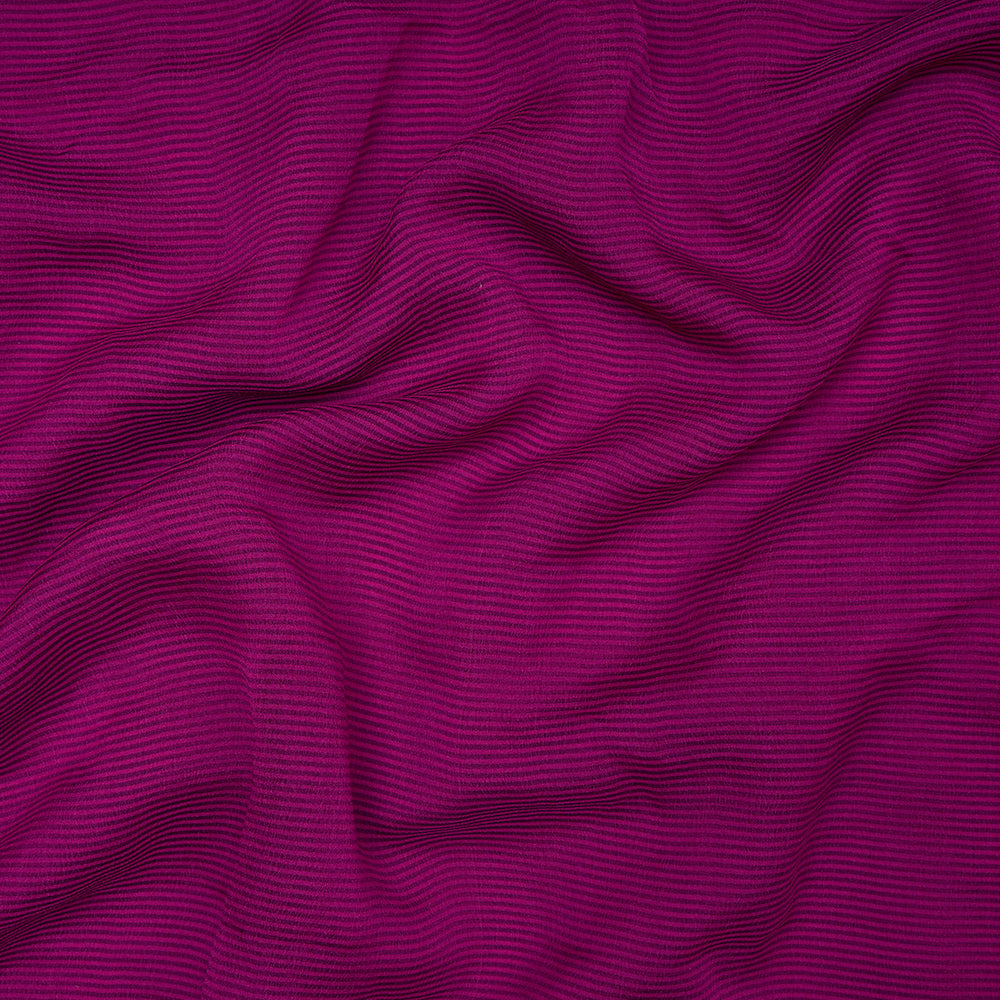 (Pre-Cut 5.20 Mtr) Pink Color Striped Pattern Chiffon Fabric