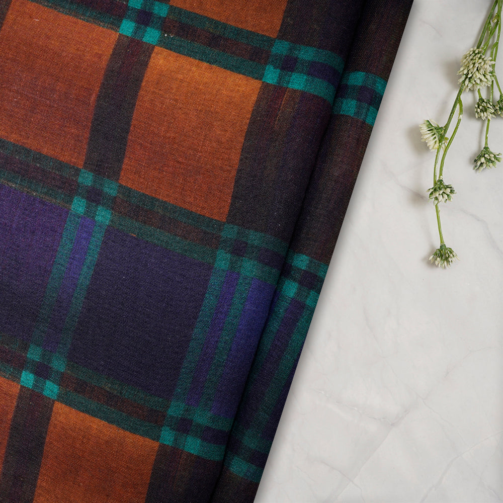 (Pre-Cut 2.20 Mtr) Multi Color Digital Printed Linen Fabric