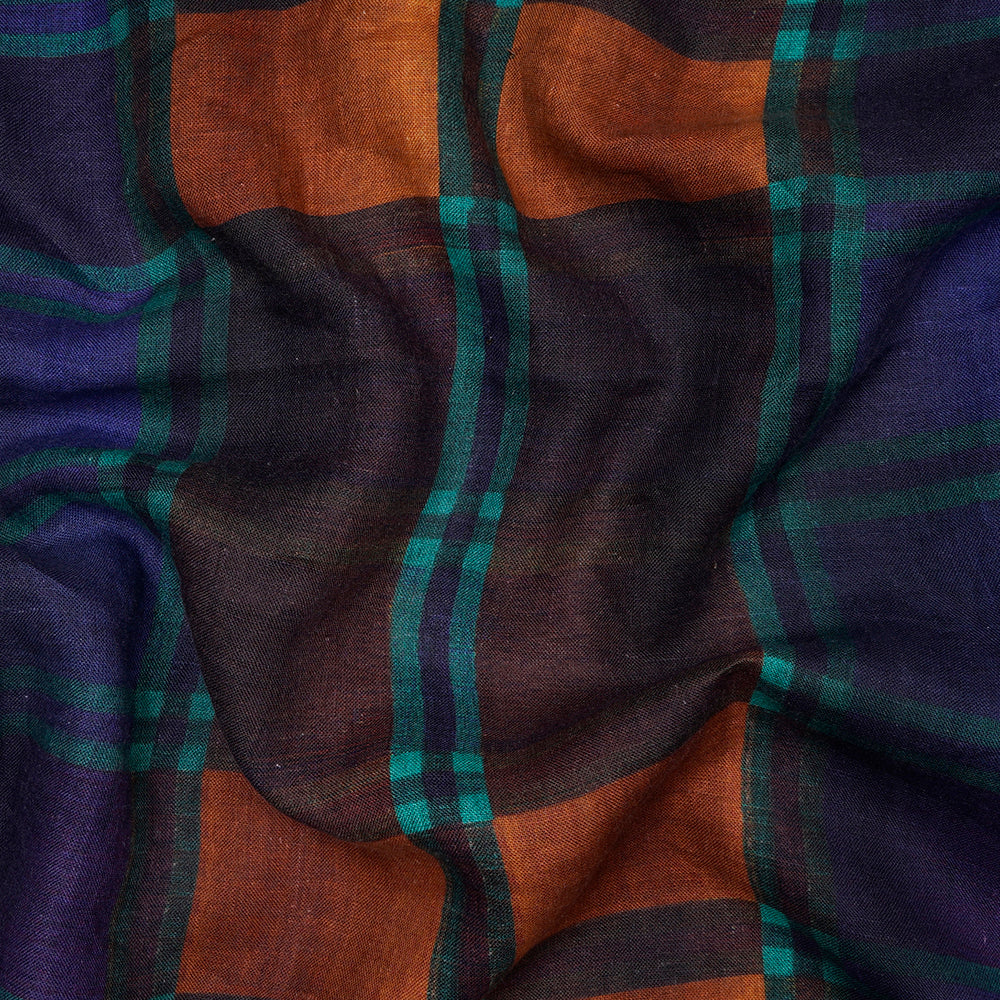 (Pre-Cut 2.20 Mtr) Multi Color Digital Printed Linen Fabric