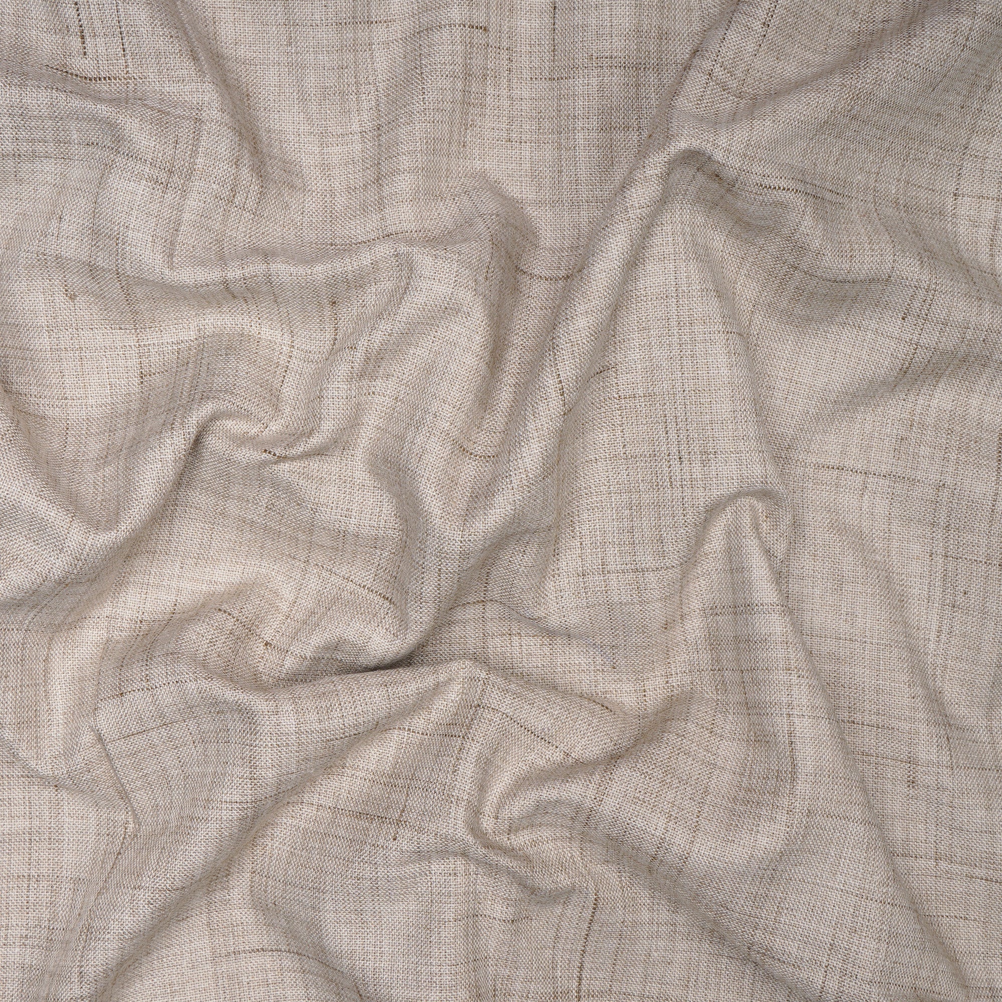 (Pre-Cut 3.50 Mtr) Beige Color Poly Viscose Fabric