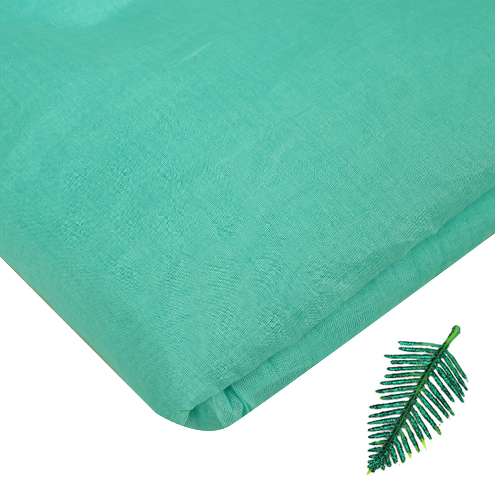 (Pre-Cut 1.50 Mtr ) Light Blue Color Cotton Organdy Fabric
