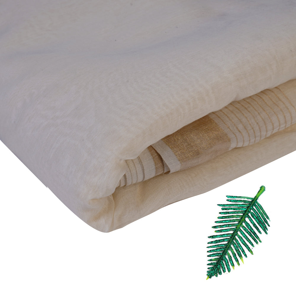 (Pre-Cut 2 Mtr ) Off-White Color Fancy Chanderi Fabric