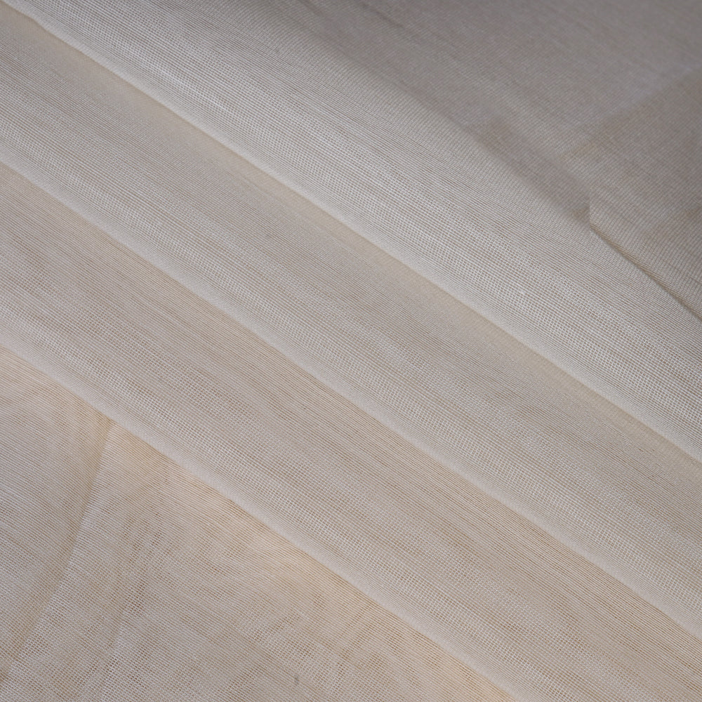 (Pre-Cut 2 Mtr ) Off-White Color Fancy Chanderi Fabric