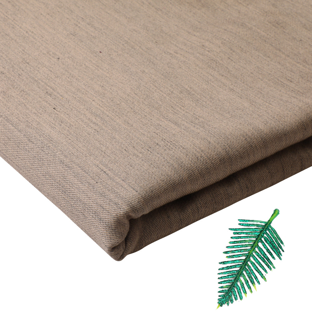 (Pre-Cut 2.50 Mtr) Brown Color Twill Linen Woolen Fabric