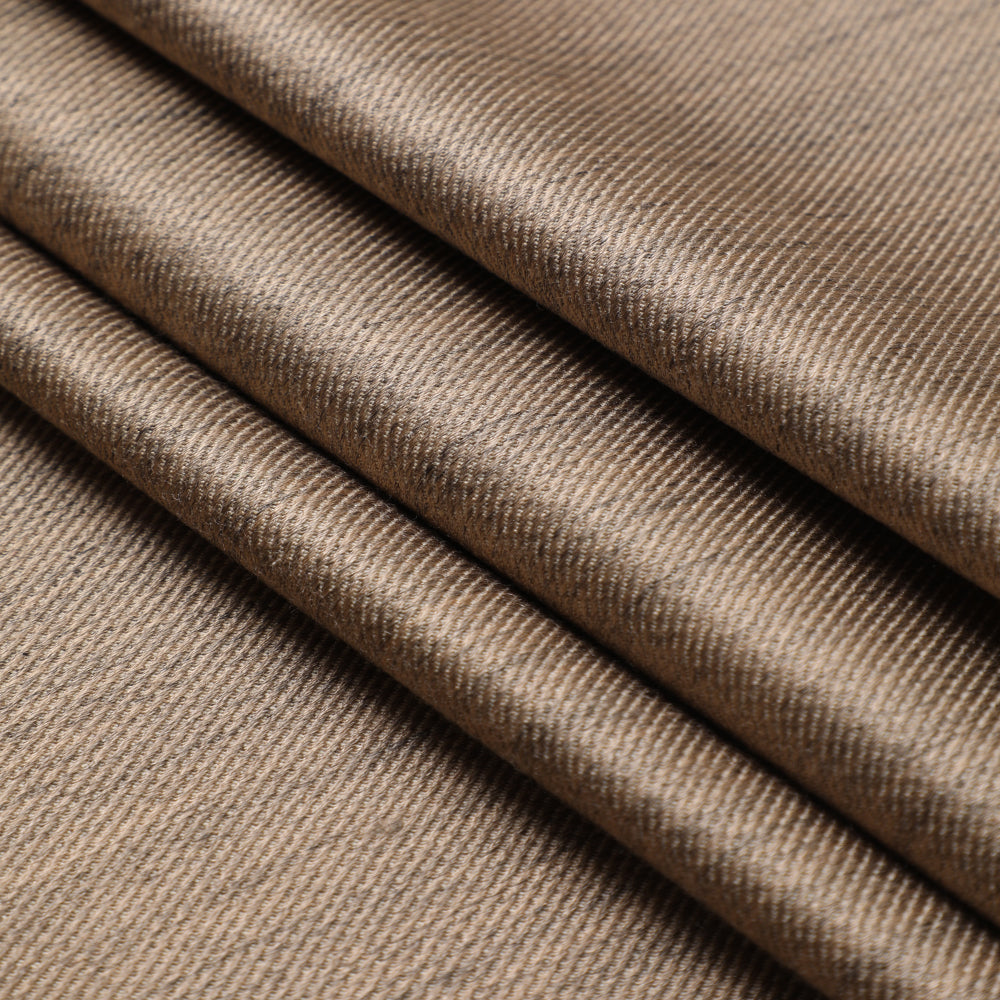(Pre-Cut 2.50 Mtr) Brown Color Twill Linen Woolen Fabric