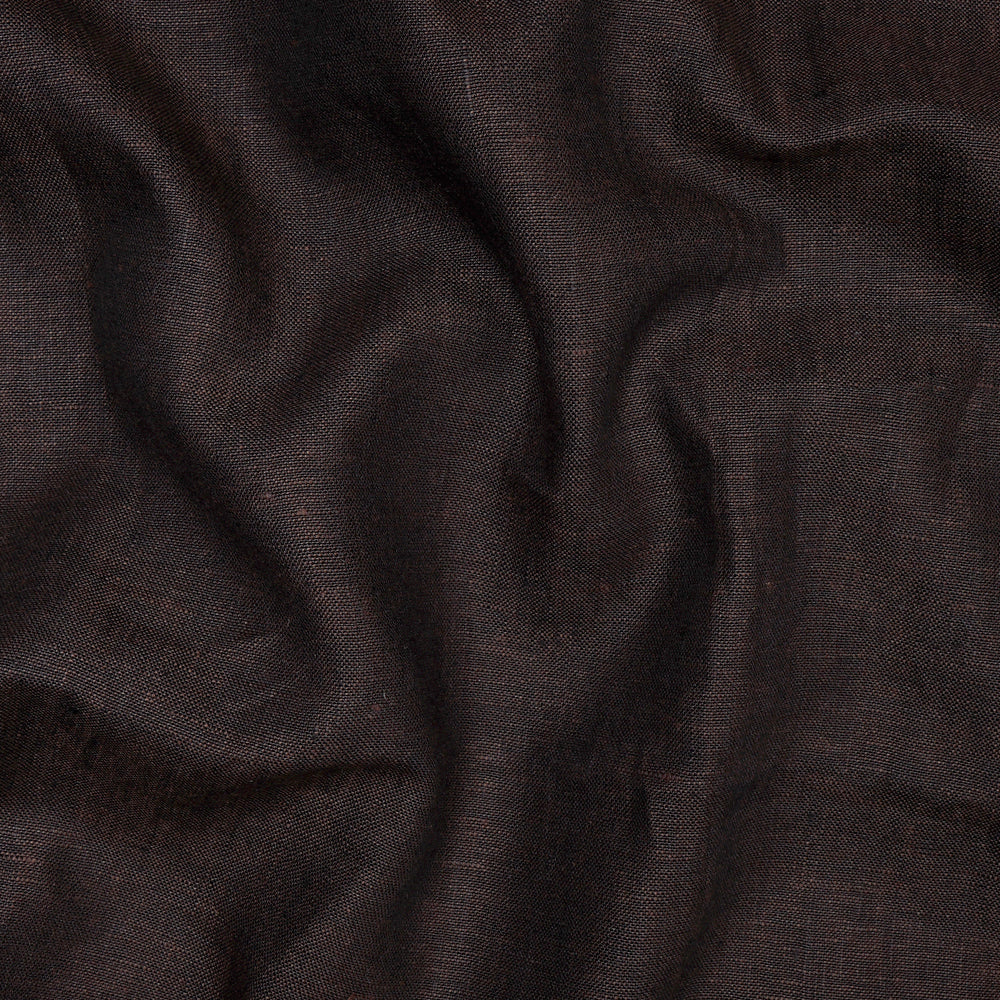 (Pre-Cut 4.00 Mtr) Dark Brown Color Plain Lee Fabric