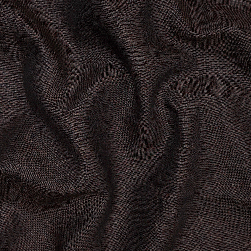 (Pre-Cut 4.00 Mtr) Dark Brown Color Plain Lee Fabric