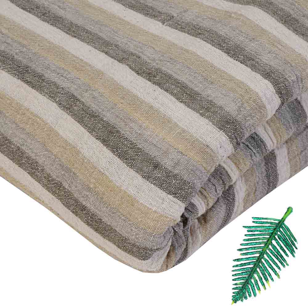 (Pre-Cut 1 Mtr) Multi Color Handwoven Handspun Kala Cotton Fabric