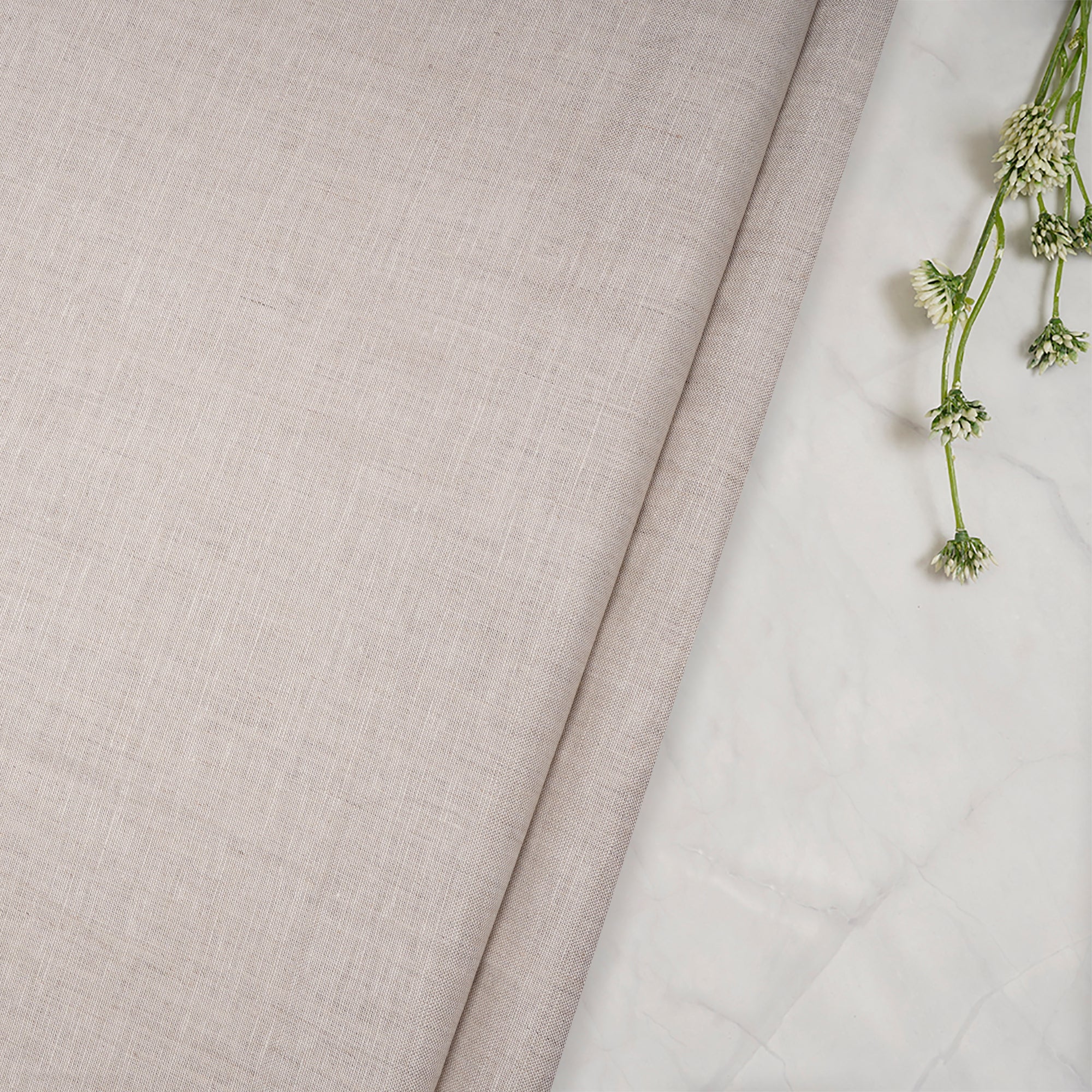 (Pre-Cut 1.00 Mtr) Dust White Color Lee Fabric