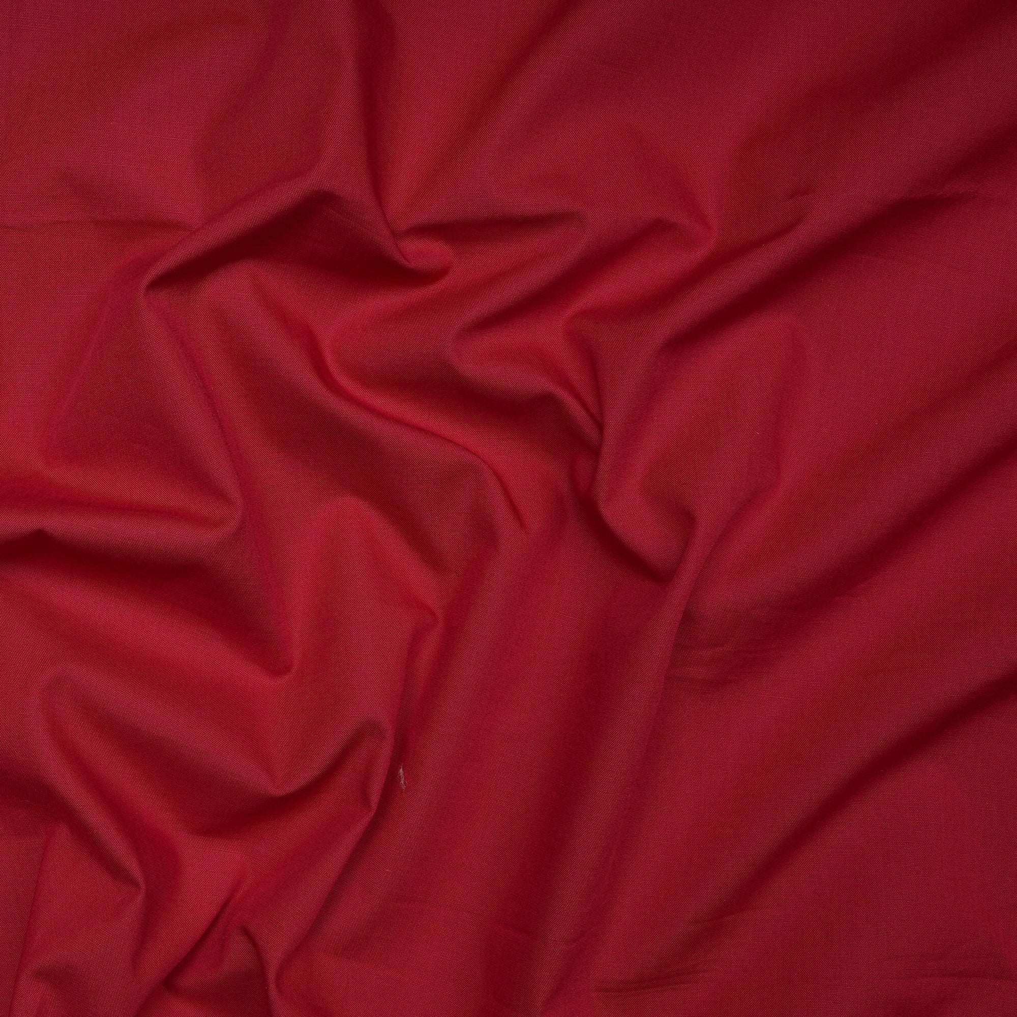 (Pre-Cut 1.50 Mtr) Red Plain Cotton Fabric