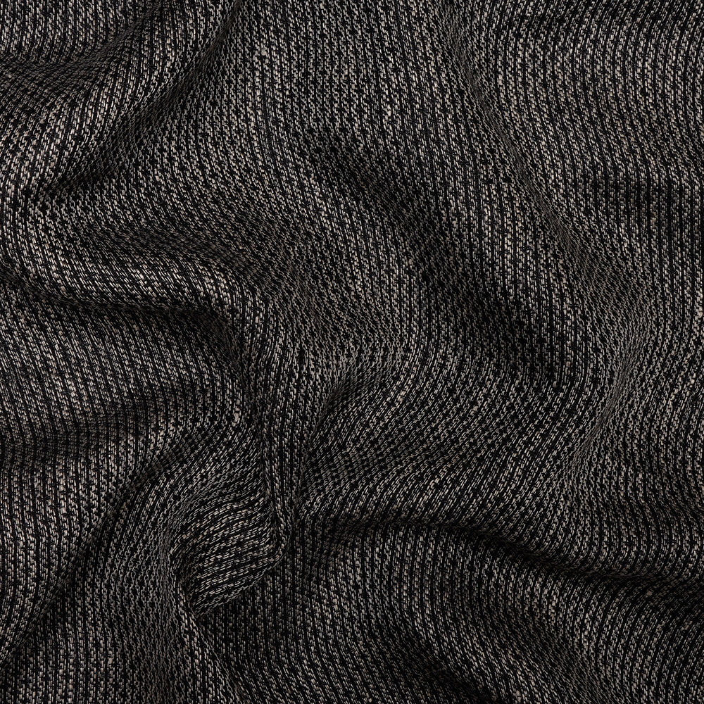 (Pre-Cut 1.80 Mtr) Black Color Handwoven Cotton Jacquard fabric