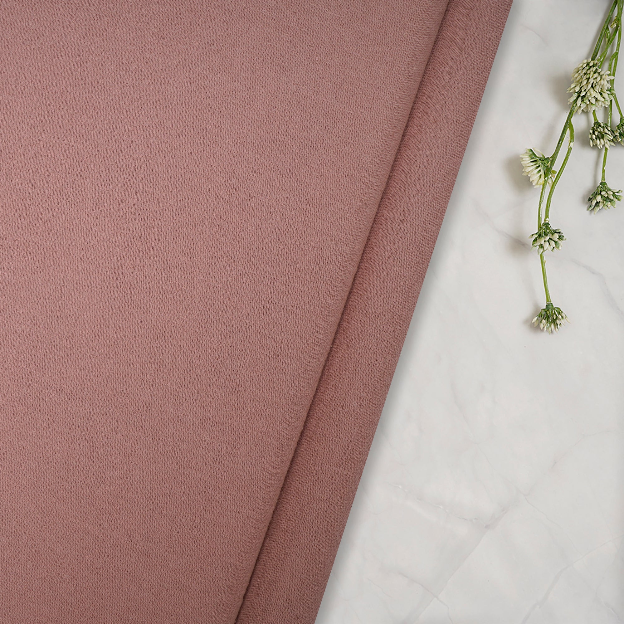 (Pre-Cut 1.00 Mtr) Salmon Color Cotton Fabric