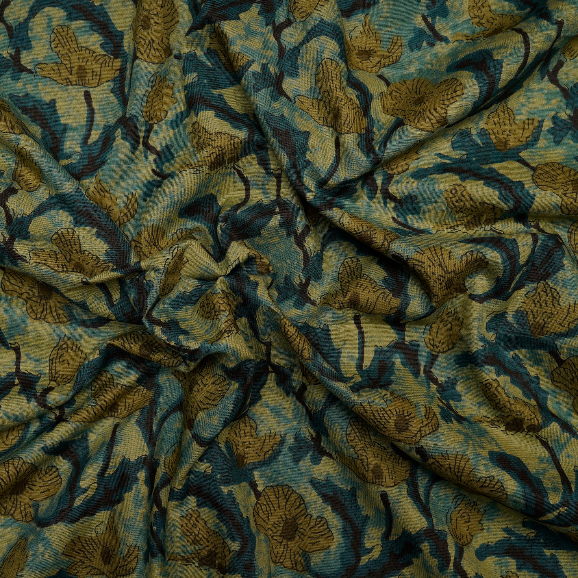 (Pre Cut 1.50 Mtr )Multi Color Hand Block Printed Cotton Fabric