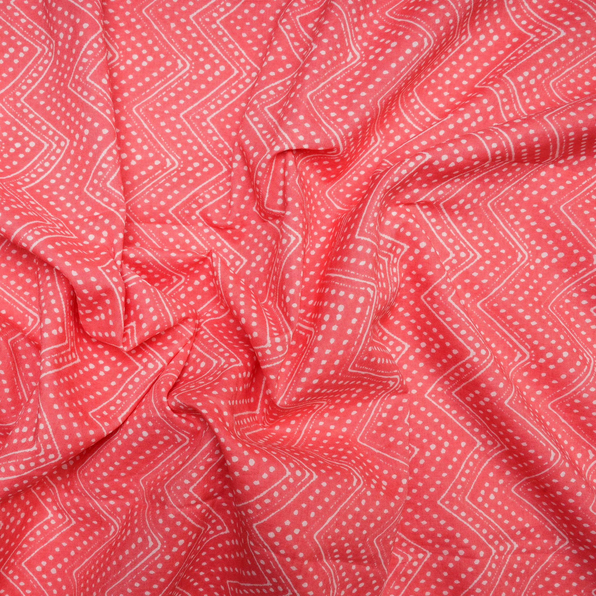 (Pre Cut 1.50 Mtr )Light Pink Hand Block Printed Cotton Fabric