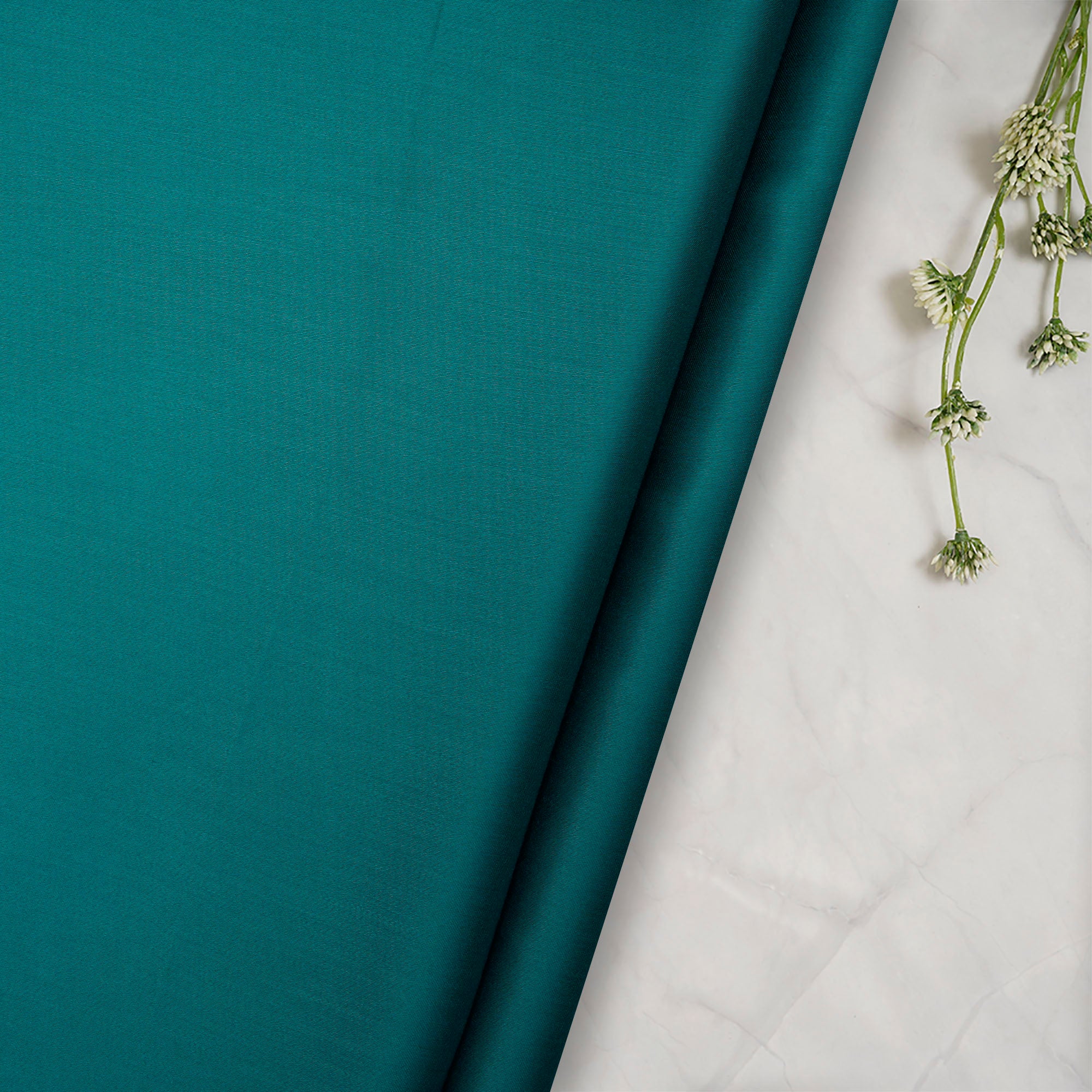 (Pre-Cut 1.15 Mtr) Emerald Piece Dyed Modal Satin Fabric
