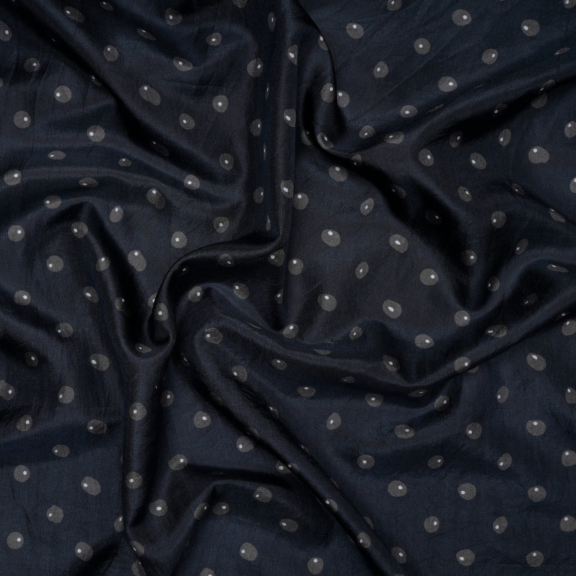 (Pre-Cut 1.50 Mtr) Grey Color Digital Printed Plain Silk Fabric