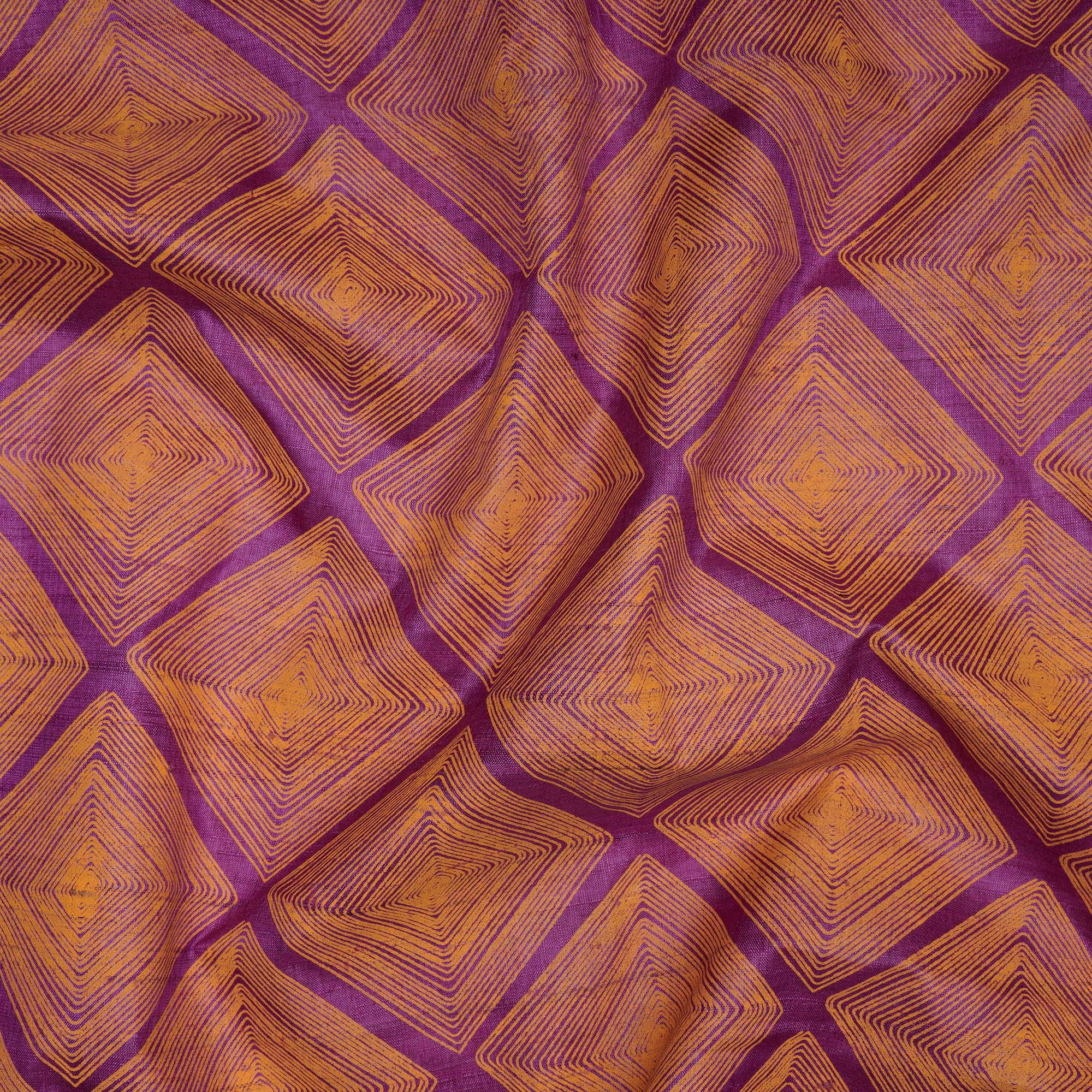 (Pre-Cut 2.60 Mtr) Magenta Printed Pashmina Silk Fabric