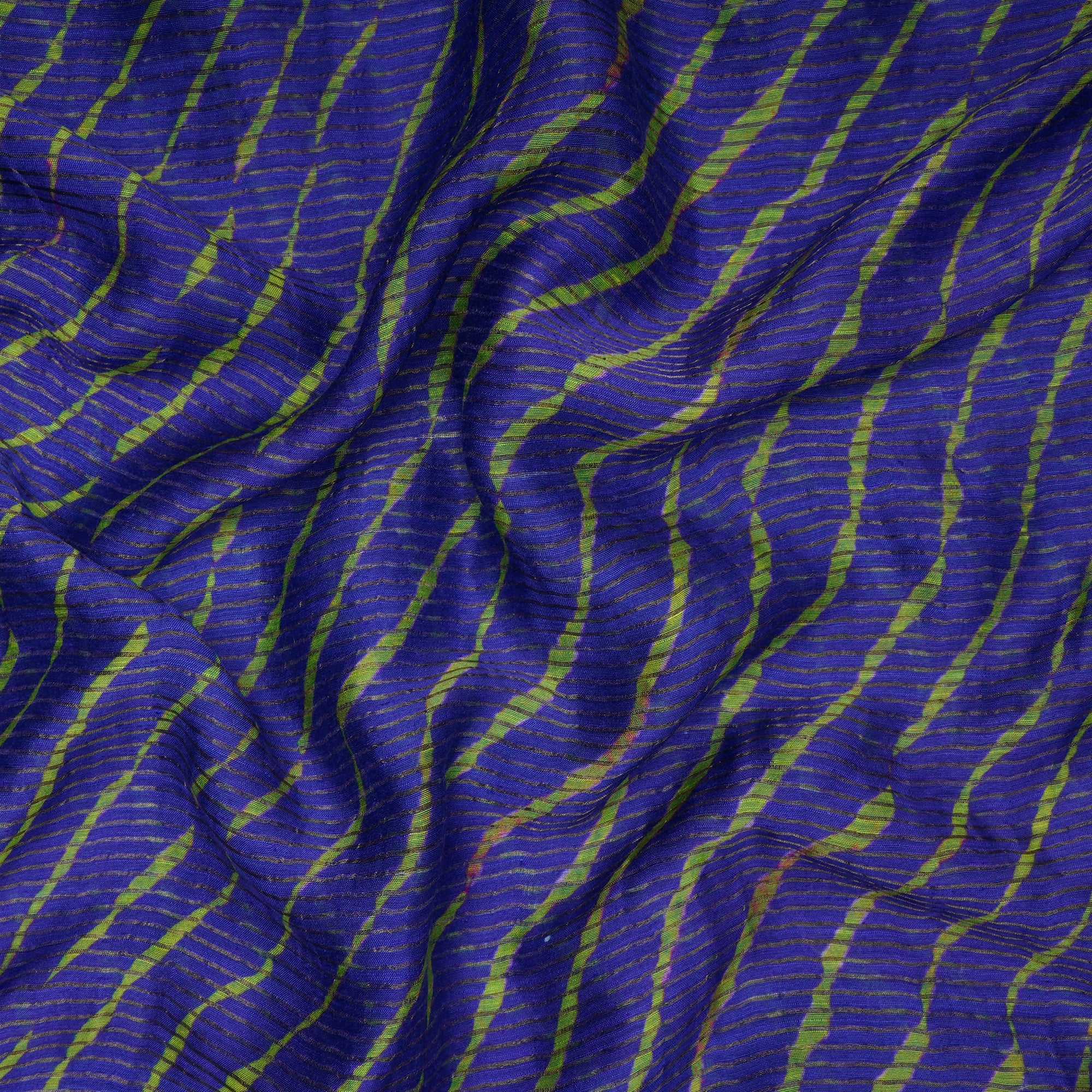 (Pre-Cut 3.60 Mtr ) Blue Digital Printed Fancy Chanderi Fabric