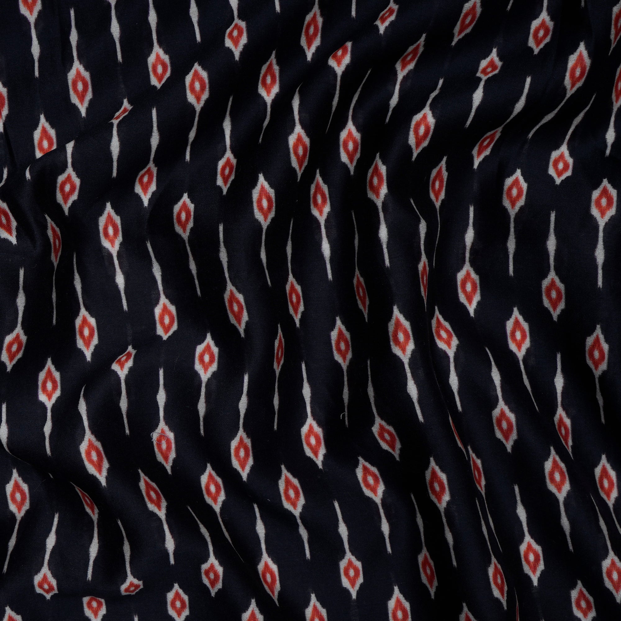 (Pre-Cut 1.95 Mtr) Black Digital Printed Chanderi Fabric