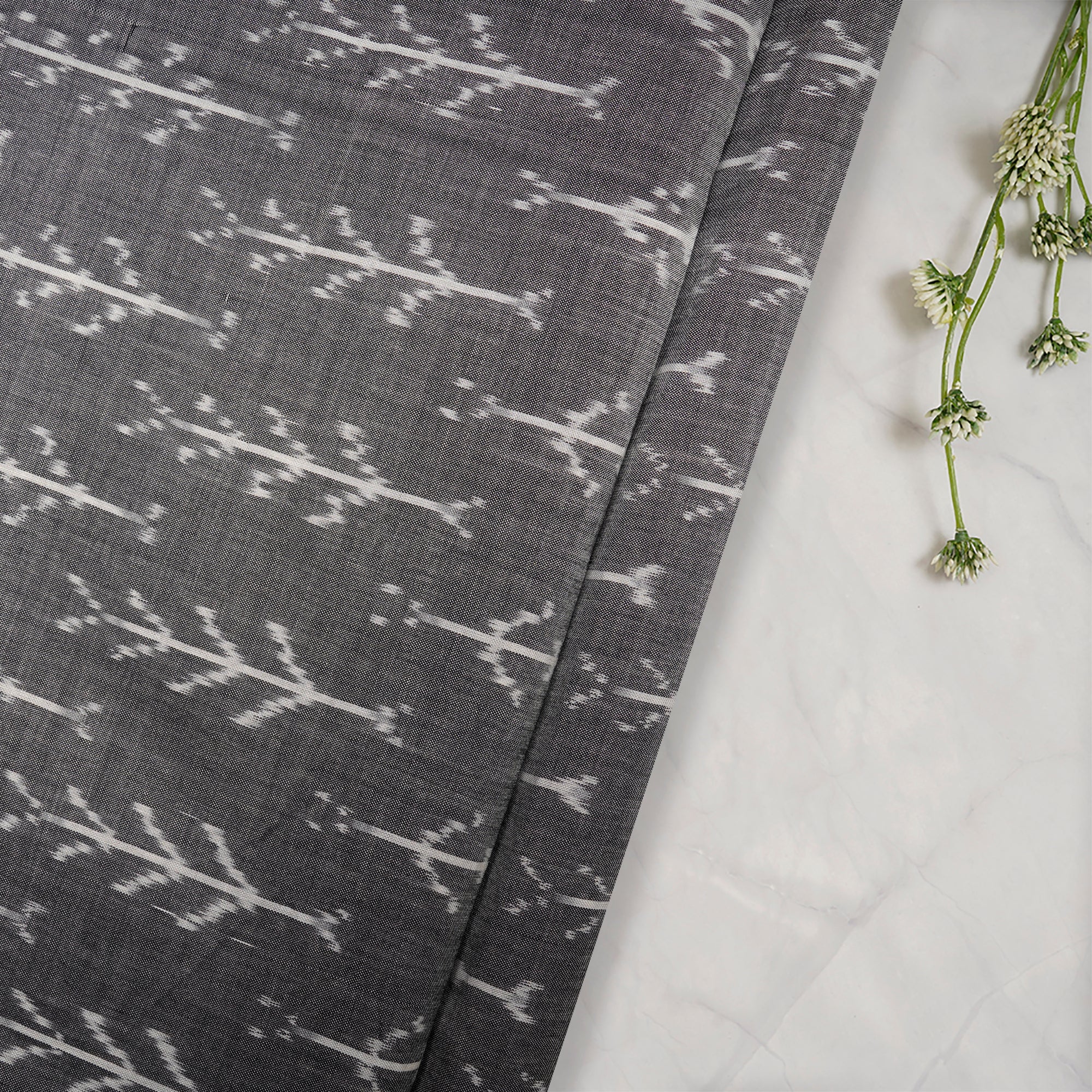 (Pre-Cut 2.50 Mtr) Multi Handwoven Pure Cotton Ikat Fabric