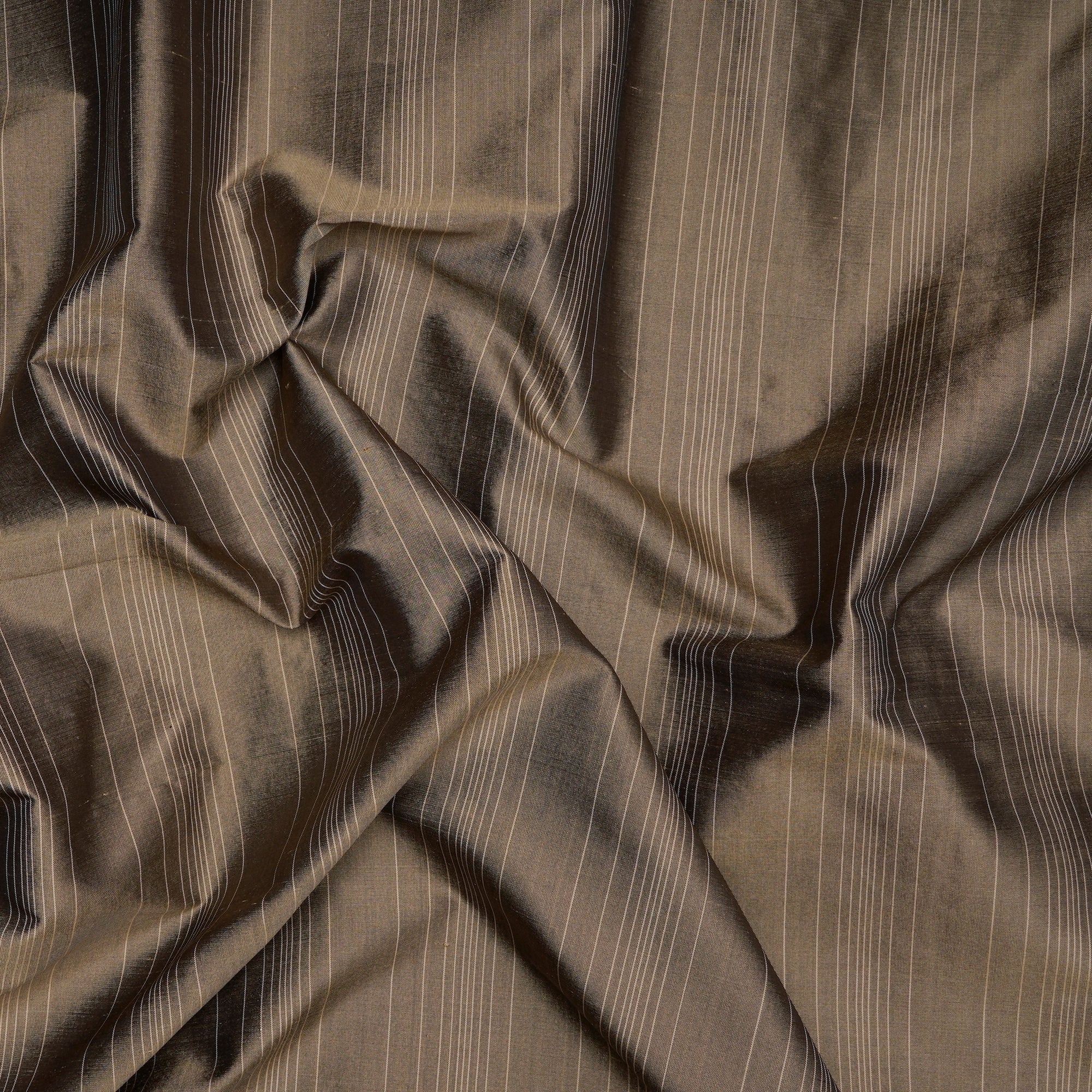 (Pre-Cut 4.40) Brown Metallic Dupion Silk Fabric