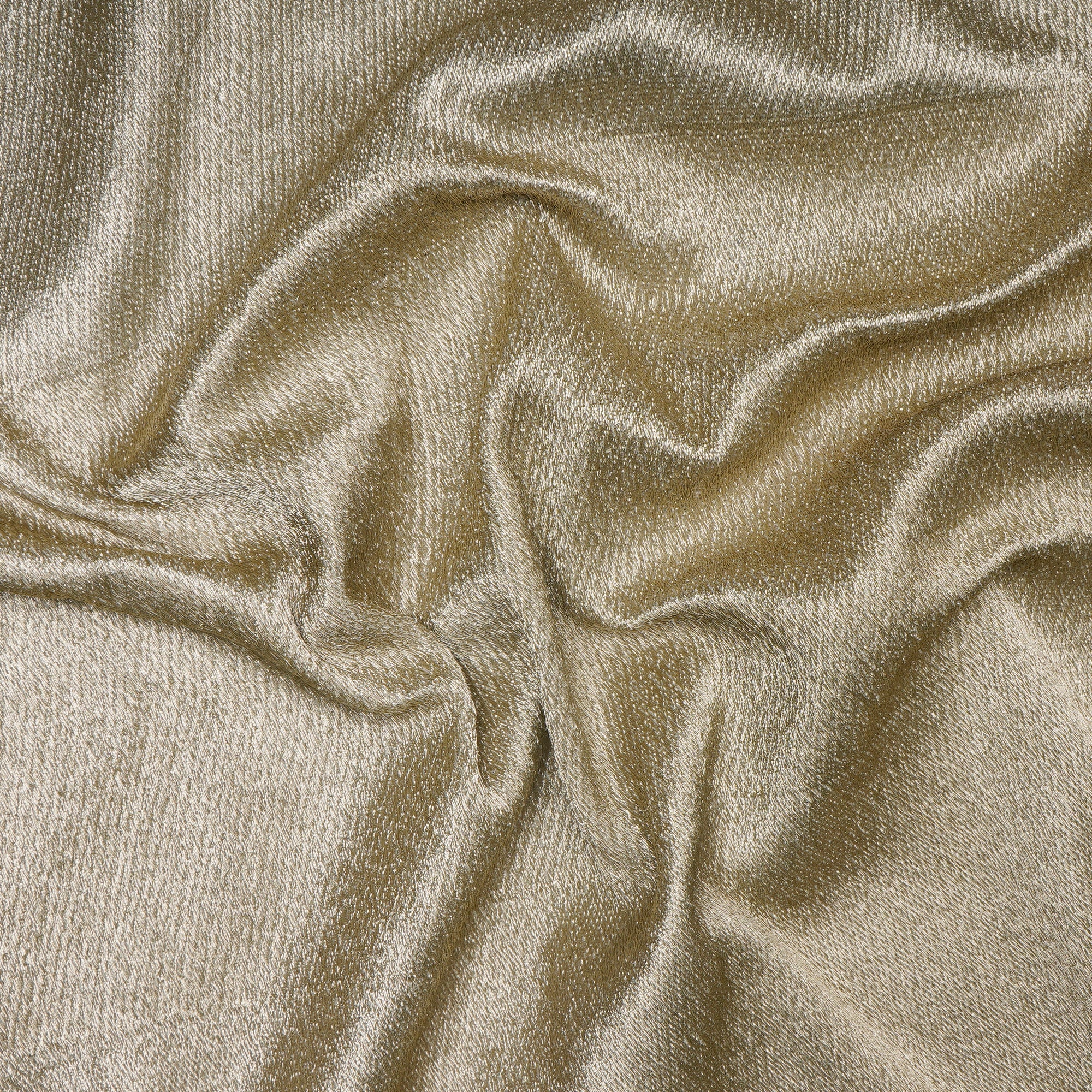 (Pre-Cut 1.00 Mtr) Golden Metallic Viscose Fabric