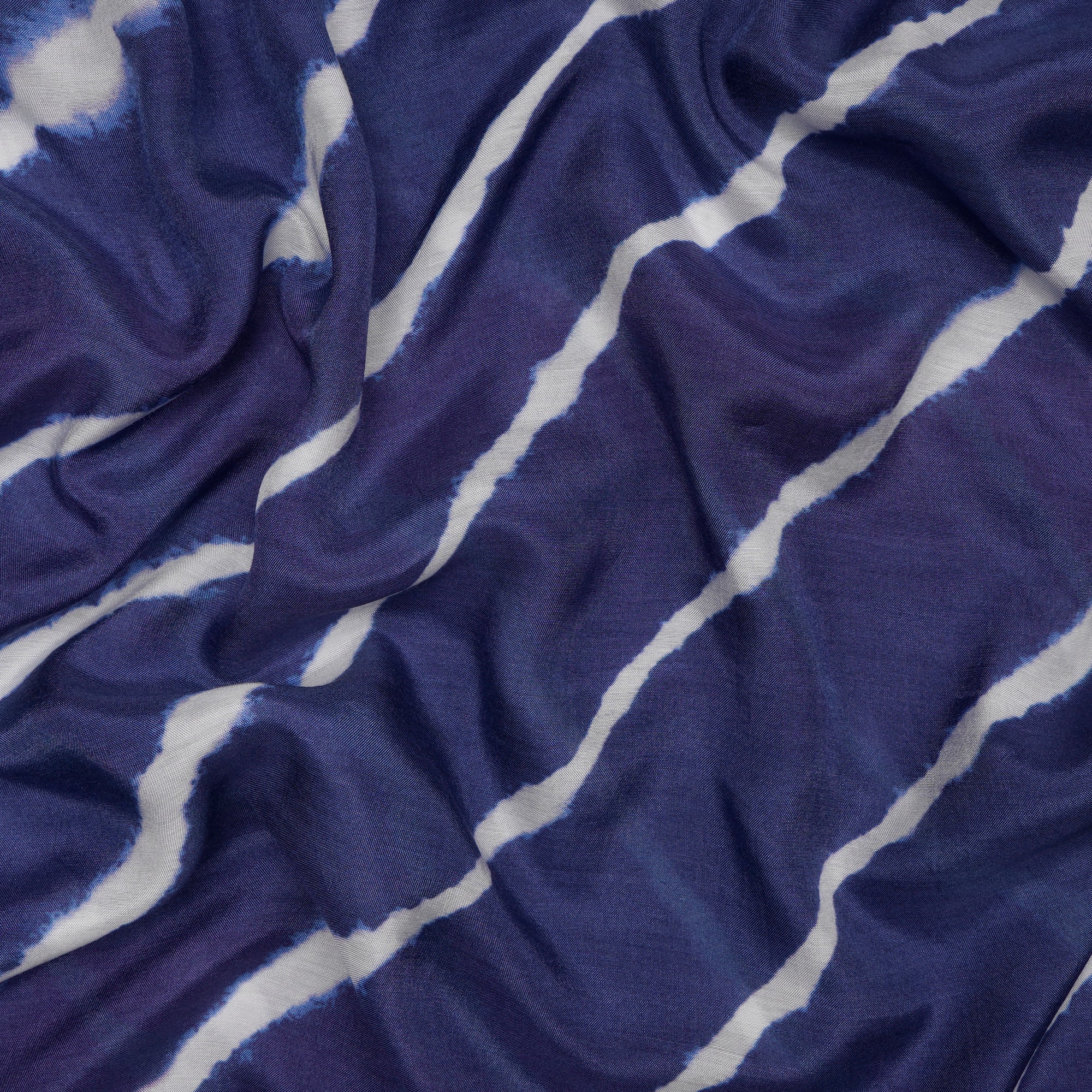 (Pre-Cut 4.20 Mtr) Blue Digital Printed Viscose Fabric