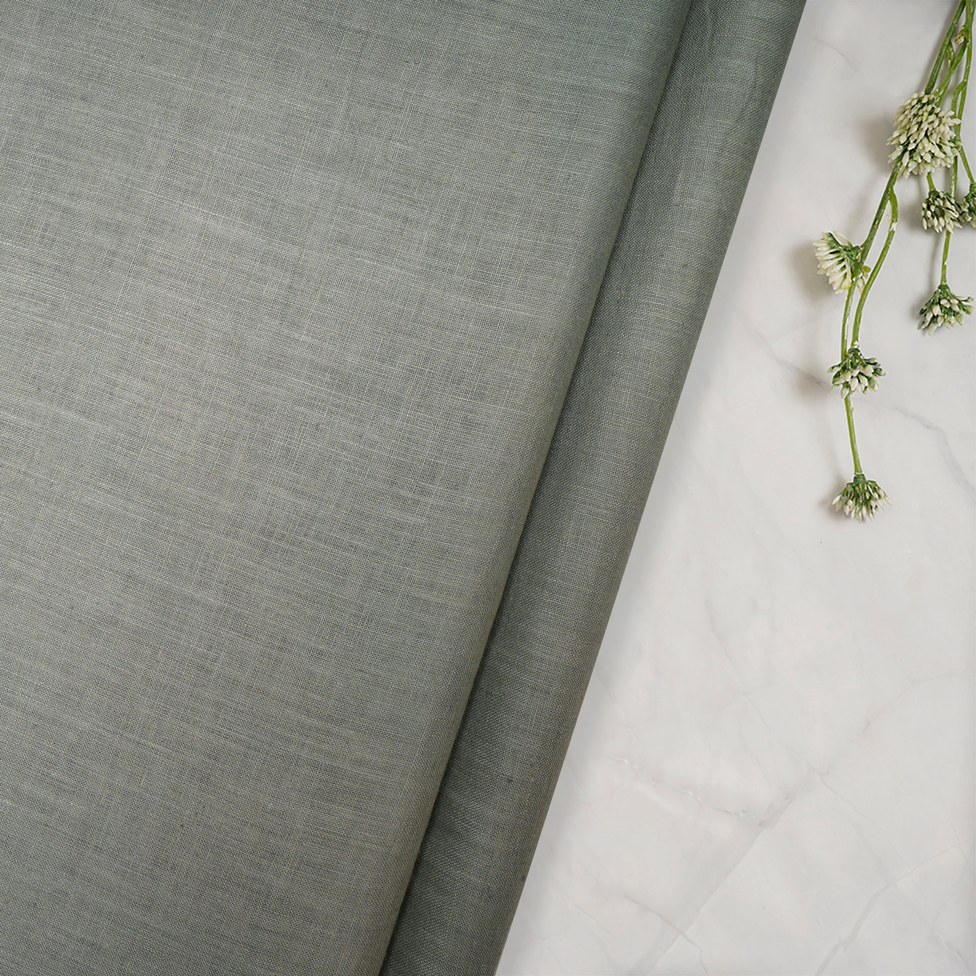 (Pre Cut 2.75Mtr )Gum Leaf Natural Matka Silk Fabric