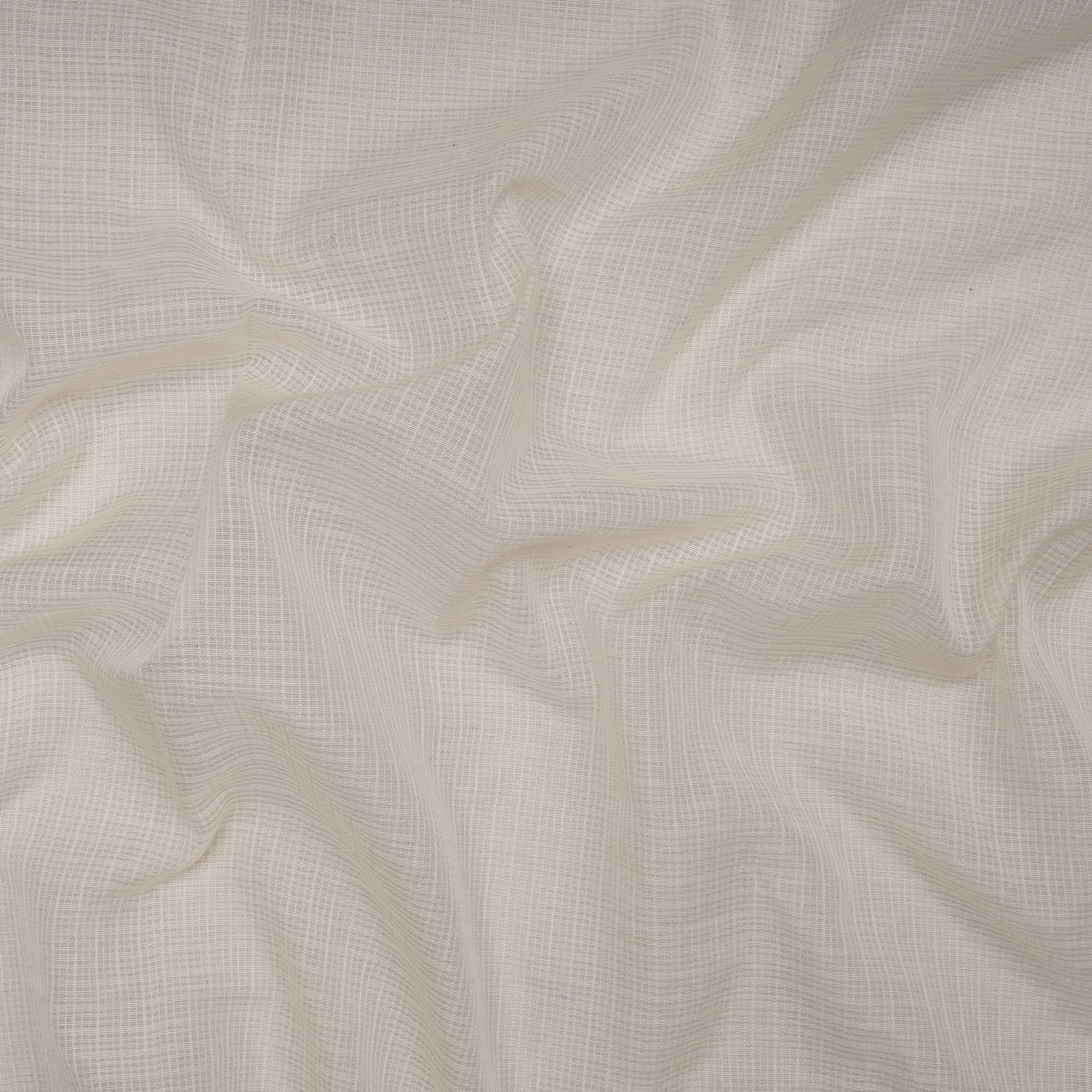 (Pre-Cut 0.65 Mtr) White Cotton Kota Fabric