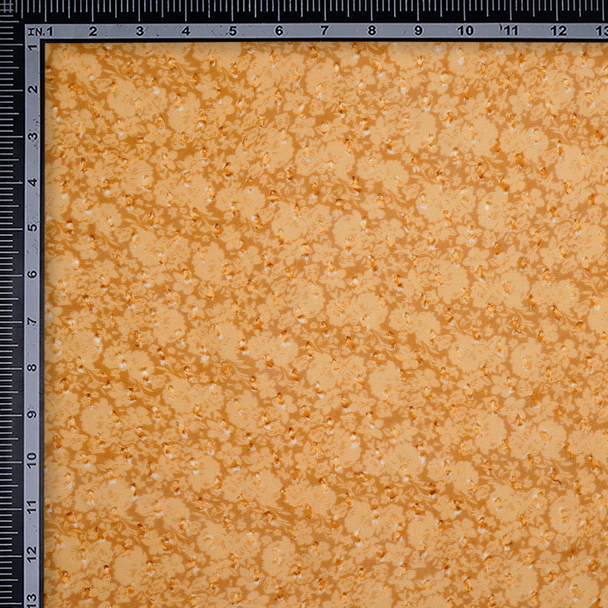 (Pre-Cut 0.90 Mtr)Mustard Digital Printed Viscose Fabric