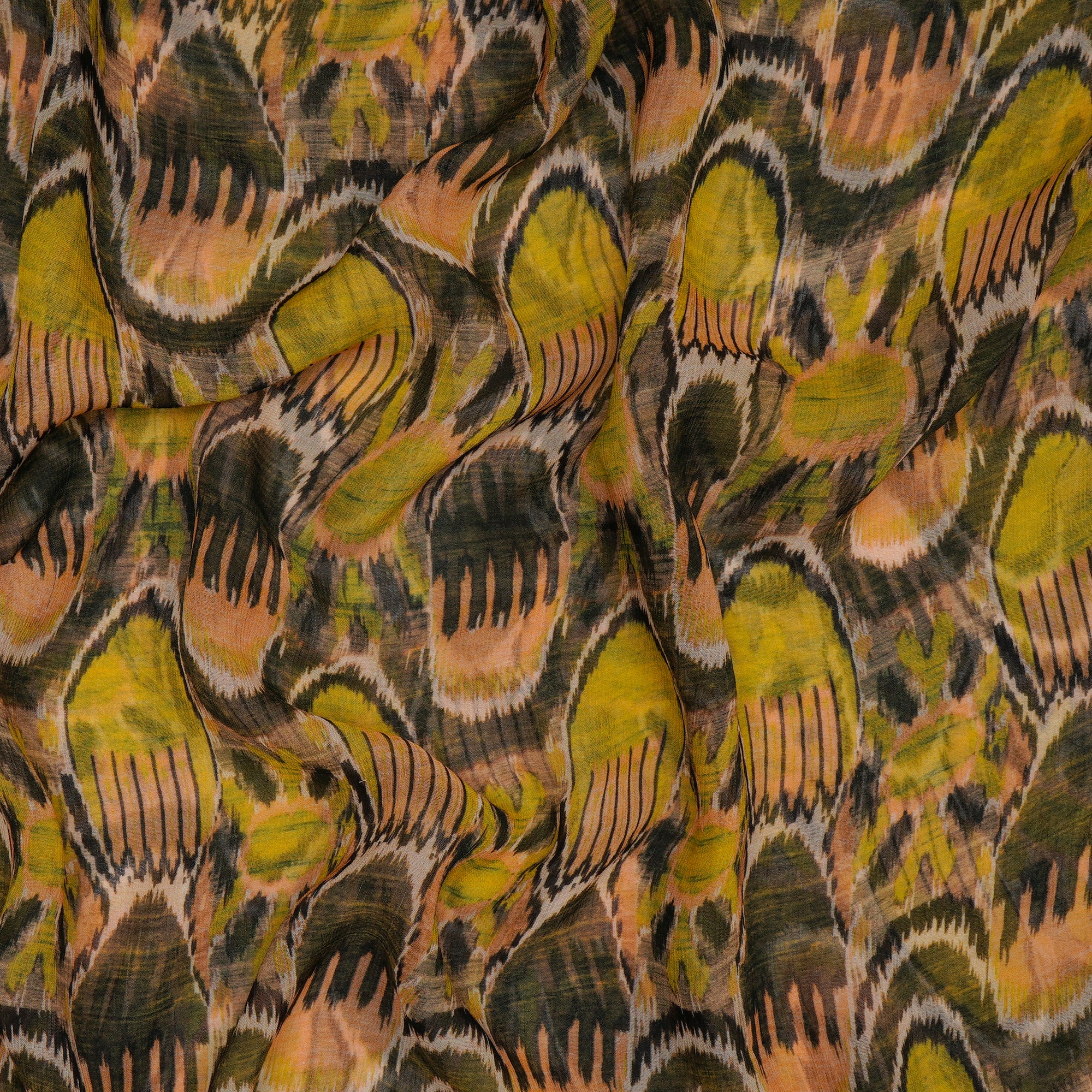 (Pre-Cut 2.50 Mtr) Multi Digital Printed Bemberg Chiffon Fabric